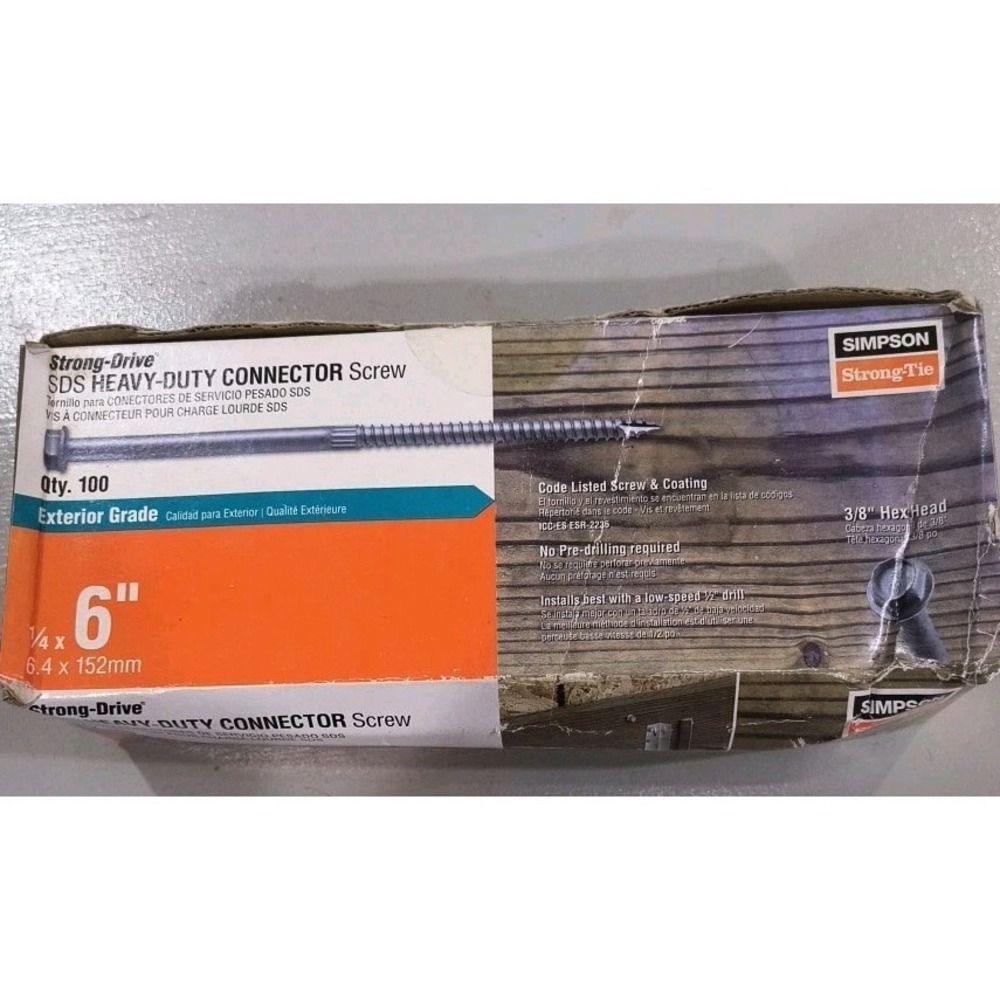 Simpson SDS25600MB Strong-Drive SDS Heavy-Duty Connector Screw 100 Pack